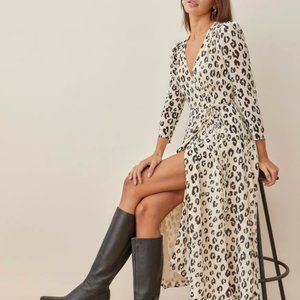 Reformation melba dress in snow Leopard